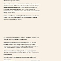 Las fusiones y adquisiciones en Mxico caen un 44% hasta mayo